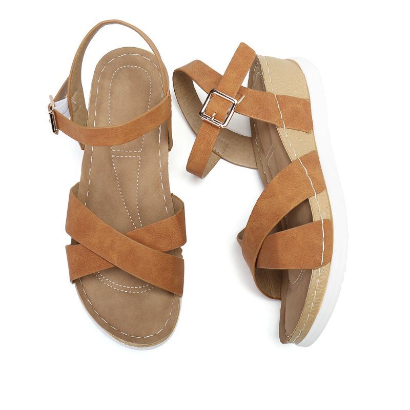 Comfortabele Lichtgewicht Sandalen Met Gekruiste Bandjes Voor Dames