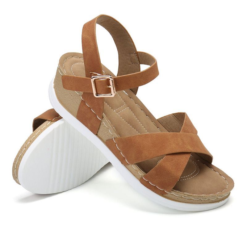 Comfortabele Lichtgewicht Sandalen Met Gekruiste Bandjes Voor Dames