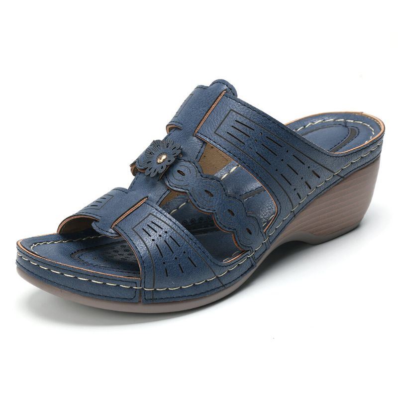 Comfy Open Teen Casual Sandalen Met Bloemenwig Voor Dames