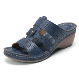 Comfy Open Teen Casual Sandalen Met Bloemenwig Voor Dames