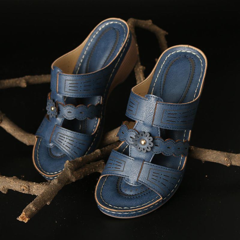 Comfy Open Teen Casual Sandalen Met Bloemenwig Voor Dames