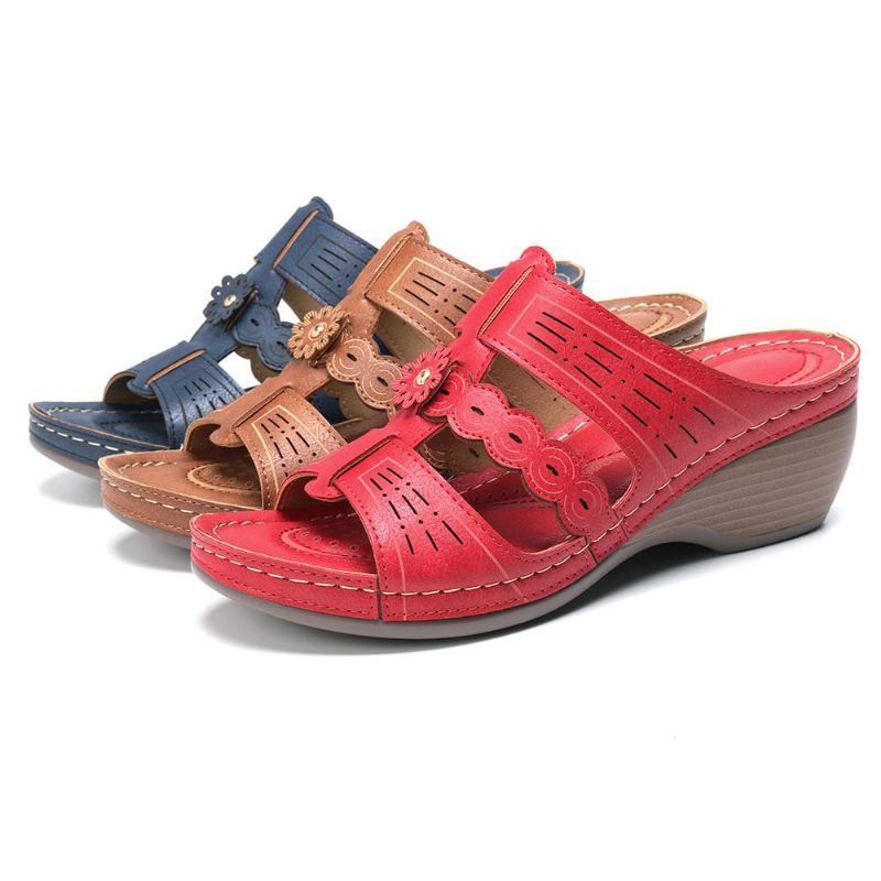 Comfy Open Teen Casual Sandalen Met Bloemenwig Voor Dames