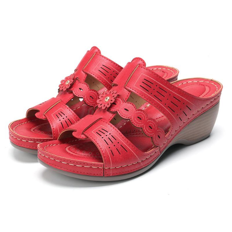 Comfy Open Teen Casual Sandalen Met Bloemenwig Voor Dames