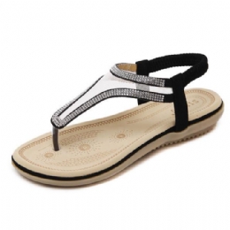 Dames Bohemen Slippers Strand Casual Strass Sandalen