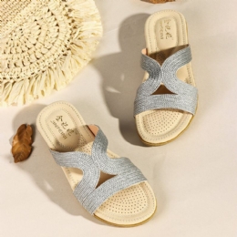 Dames Bohemia Weave Cut-out Casual Comfy Wearable Wedges Sandalen