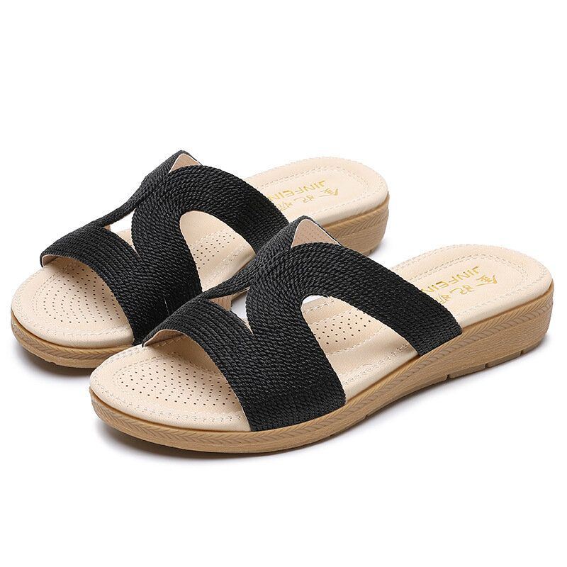 Dames Bohemia Weave Cut-out Casual Comfy Wearable Wedges Sandalen