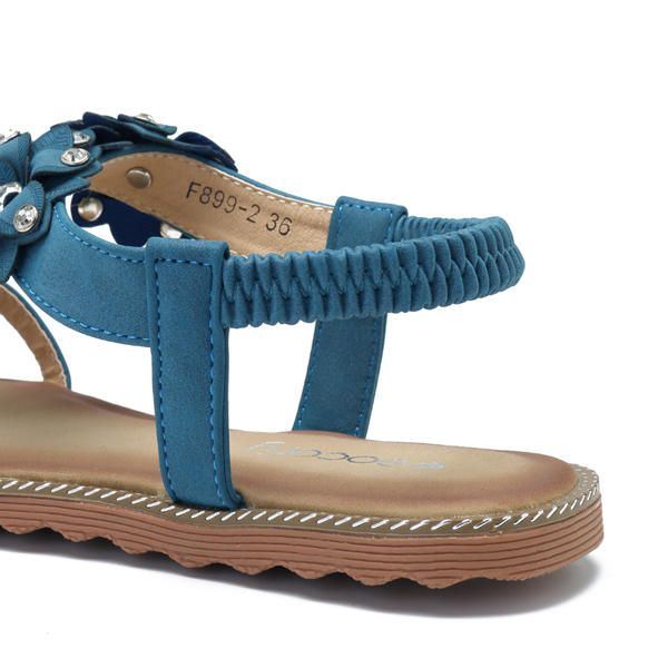 Dames Bohemian Bloem Casual Schoen Strand Platte Sandalen