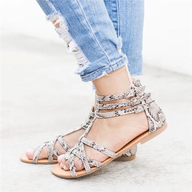 Dames Bohemian Folkways Open Teen Gesp Zomer Strand Casual Platte Sandalen