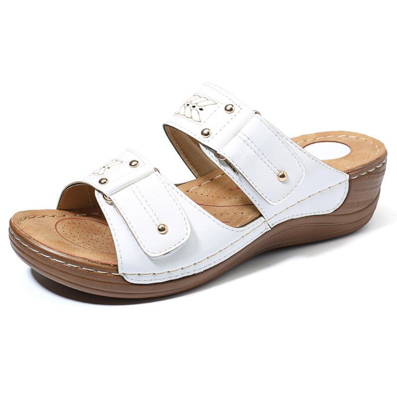 Dames Casual Comfortabele Pantoffels Klittenband Wedge Sandalen