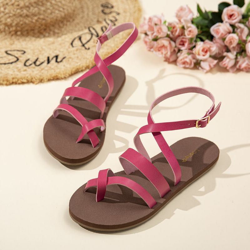 Dames Casual Cross Strap Clip Teen Sandalen