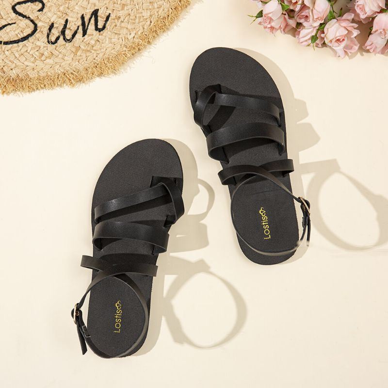 Dames Casual Cross Strap Clip Teen Sandalen