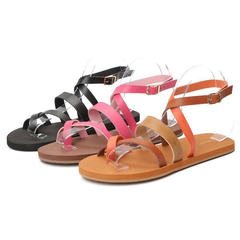 Dames Casual Cross Strap Clip Teen Sandalen