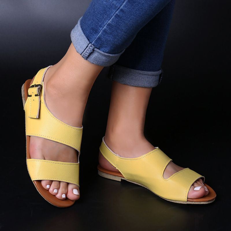 Dames Casual Double Band Open Teen Gesp Sandalen