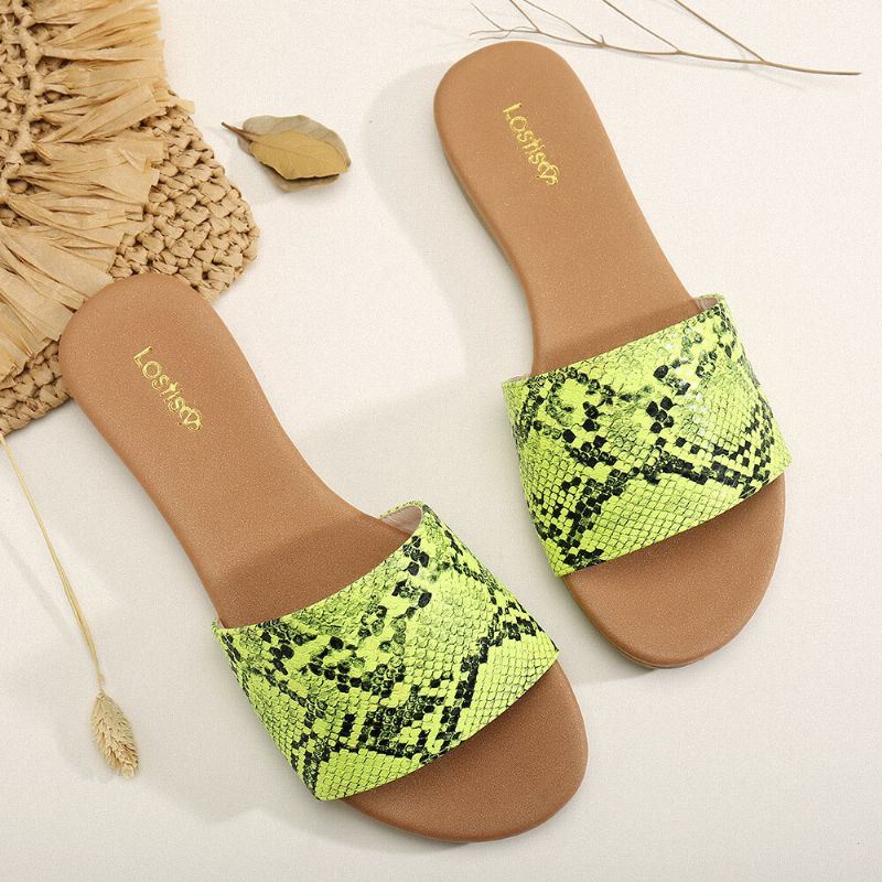 Dames Casual Fluorescerende Kleur Slides Sandalen