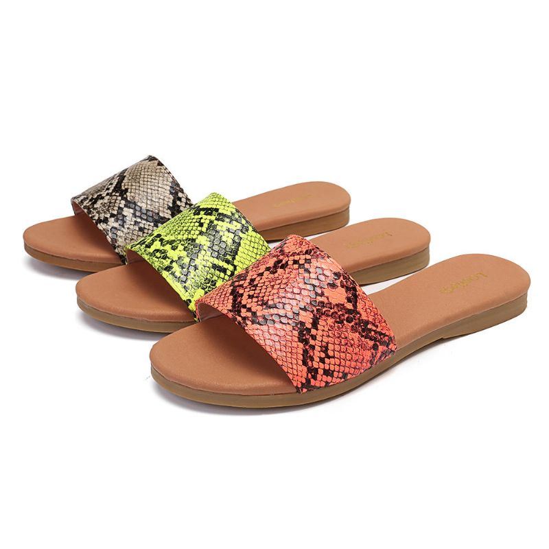 Dames Casual Fluorescerende Kleur Slides Sandalen