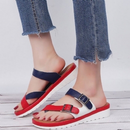 Dames Casual Kleur Splicing Cross Strap Sandalen