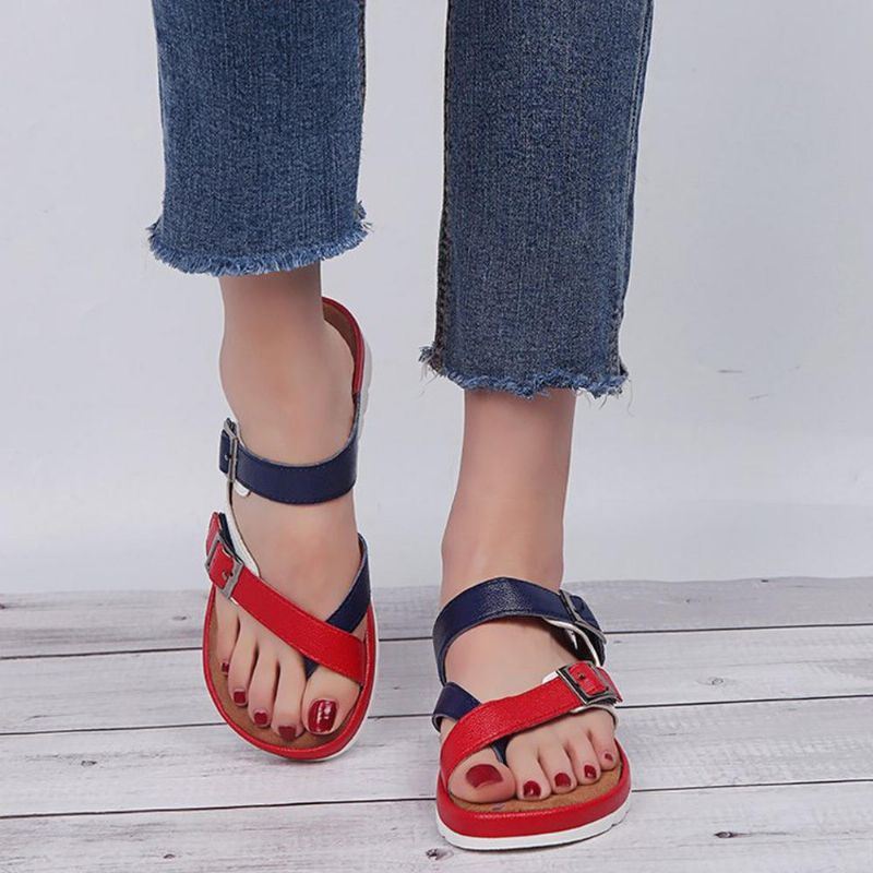 Dames Casual Kleur Splicing Cross Strap Sandalen