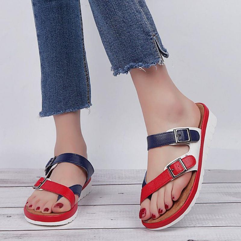 Dames Casual Kleur Splicing Cross Strap Sandalen