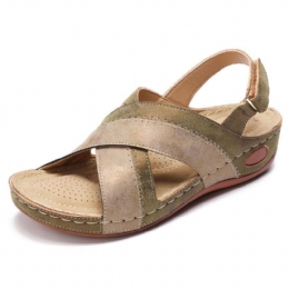 Dames Casual Lichtgewicht Zachte Zachte Cross Wedge Sandalen