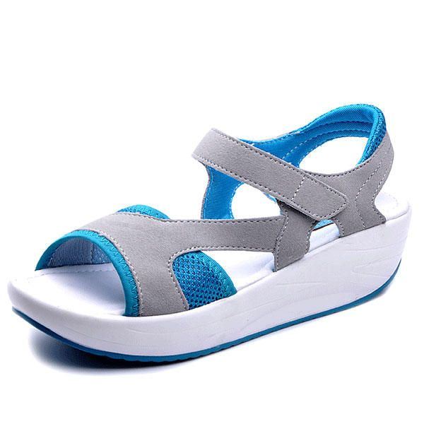 Dames Casual Wedge Sandalen Ademende Rocker Sole Schoenen