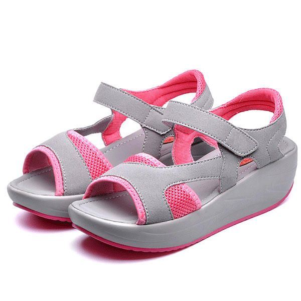 Dames Casual Wedge Sandalen Ademende Rocker Sole Schoenen