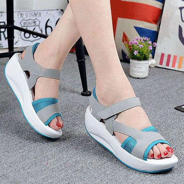 Dames Casual Wedge Sandalen Ademende Rocker Sole Schoenen