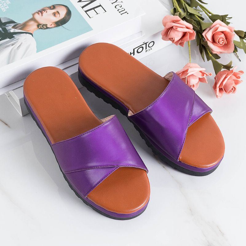 Dames Casual Wedges Strand Slide Sandalen