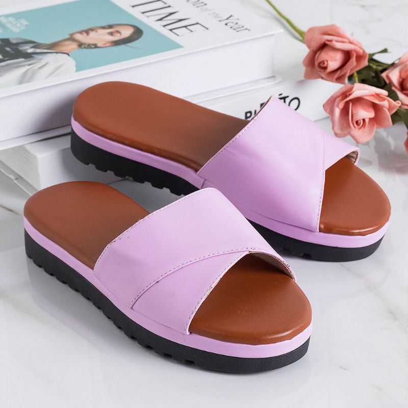 Dames Casual Wedges Strand Slide Sandalen