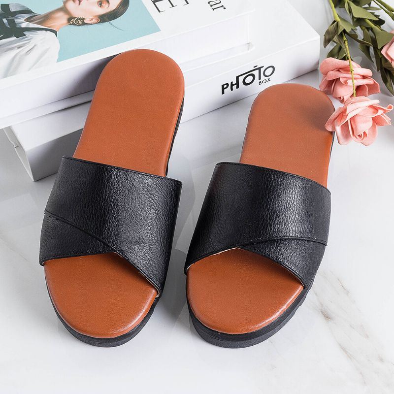 Dames Casual Wedges Strand Slide Sandalen