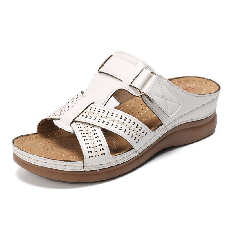 Dames Comfy Hollow Out Hook Loop Wedges Sandalen