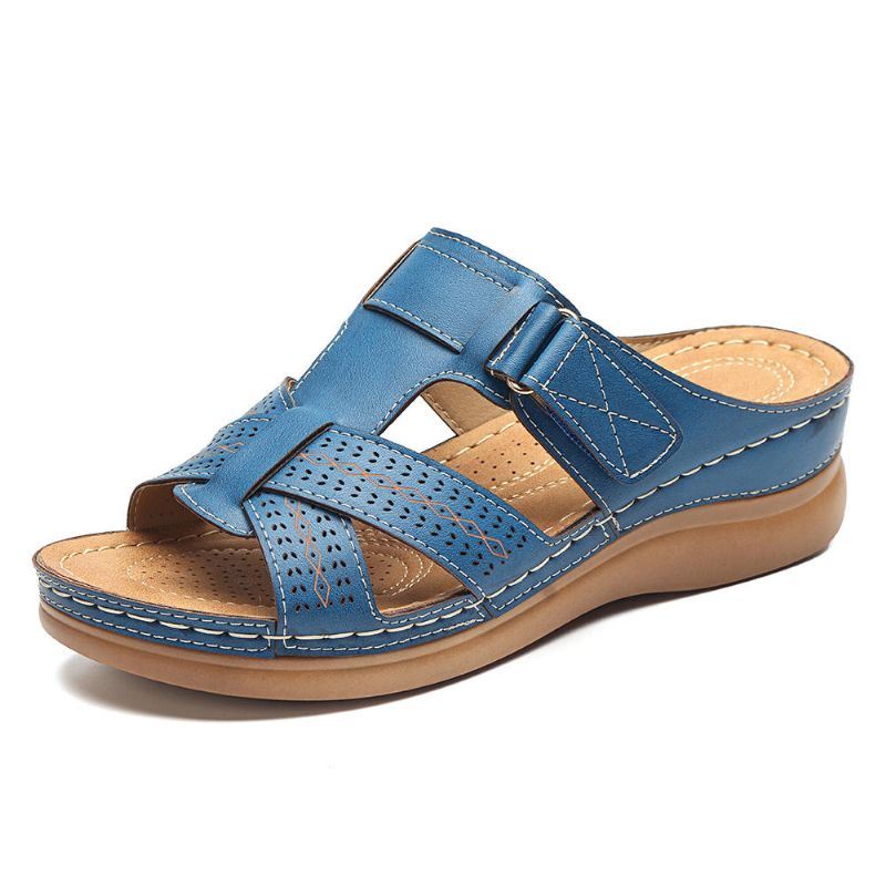 Dames Comfy Hollow Out Hook Loop Wedges Sandalen