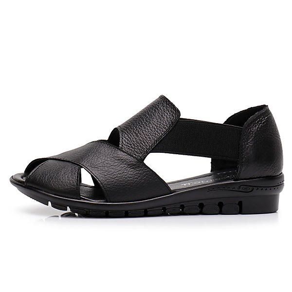 Dames Echt Leer Casual Platte Sandalen