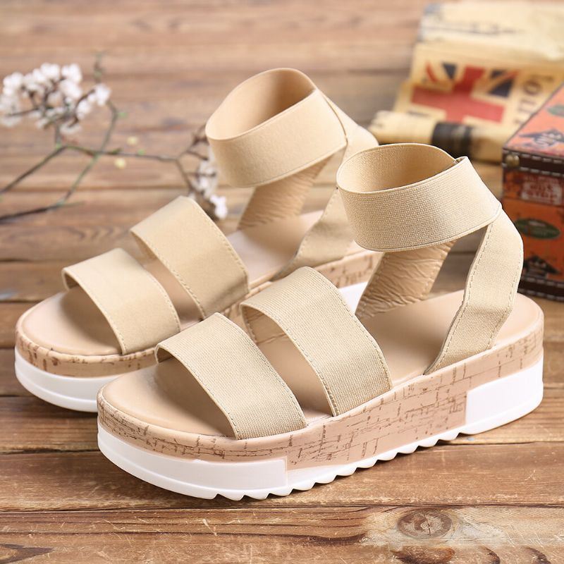 Dames Effen Kleur Platform Sandalen