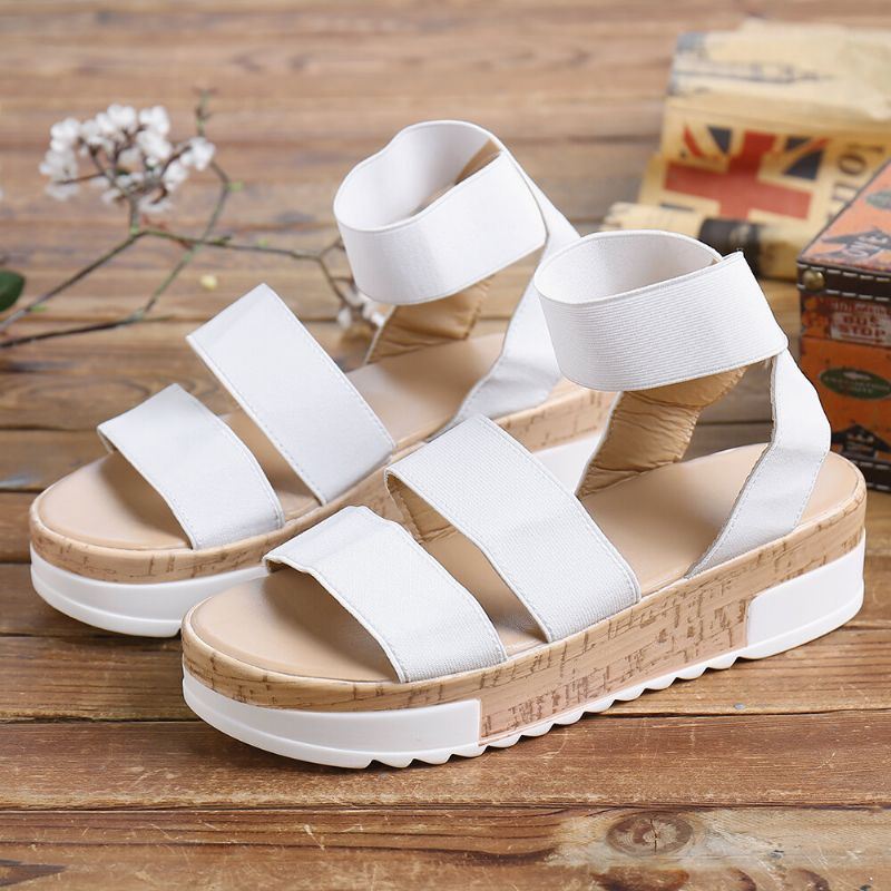 Dames Effen Kleur Platform Sandalen