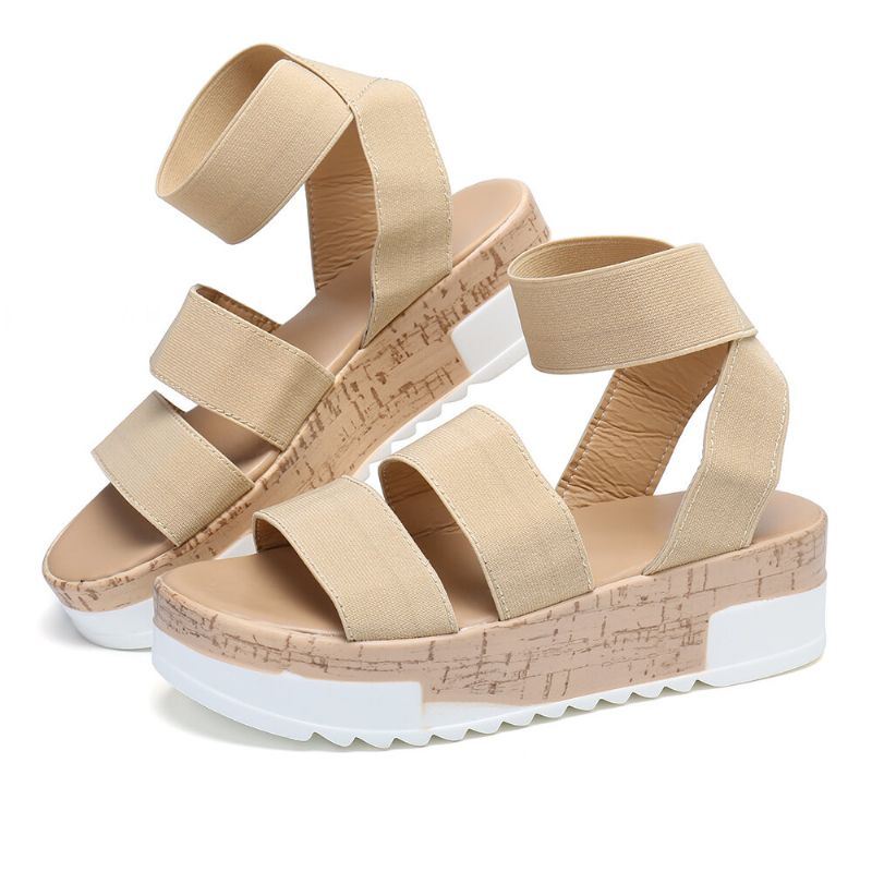 Dames Effen Kleur Platform Sandalen