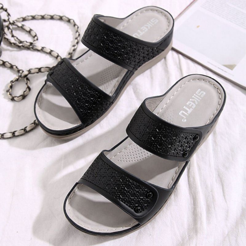 Dames Effen Kleur Zachte Zool Zomer Casual Dagelijks Wedge Sandalen