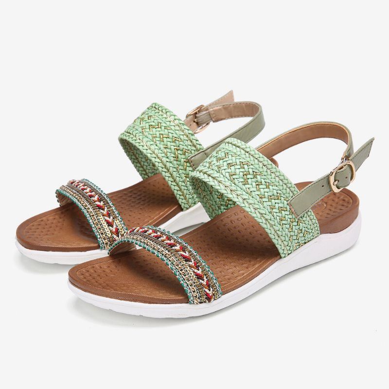 Dames Folkways Geborduurde Comfortabele Antislip Casual Strandsandalen