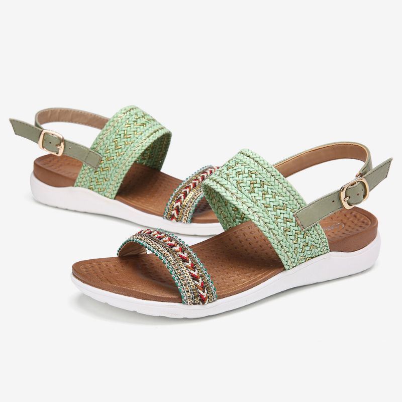 Dames Folkways Geborduurde Comfortabele Antislip Casual Strandsandalen