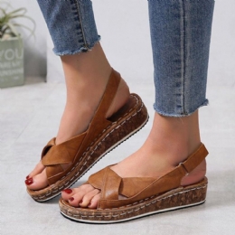 Dames Grote Maat Antislip Comfortabele Effen Zomer Wedge Sandalen