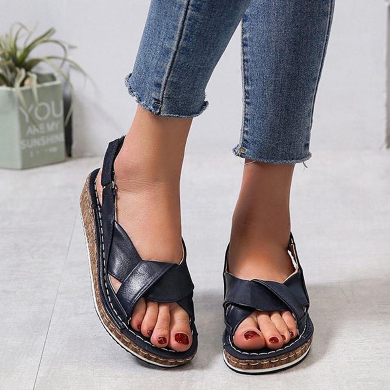 Dames Grote Maat Antislip Comfortabele Effen Zomer Wedge Sandalen