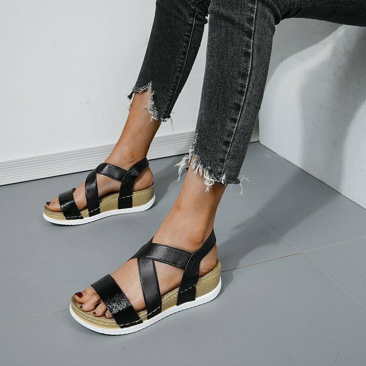 Dames Grote Maat Antislip Cross Belt Comfy Casual Sandalen