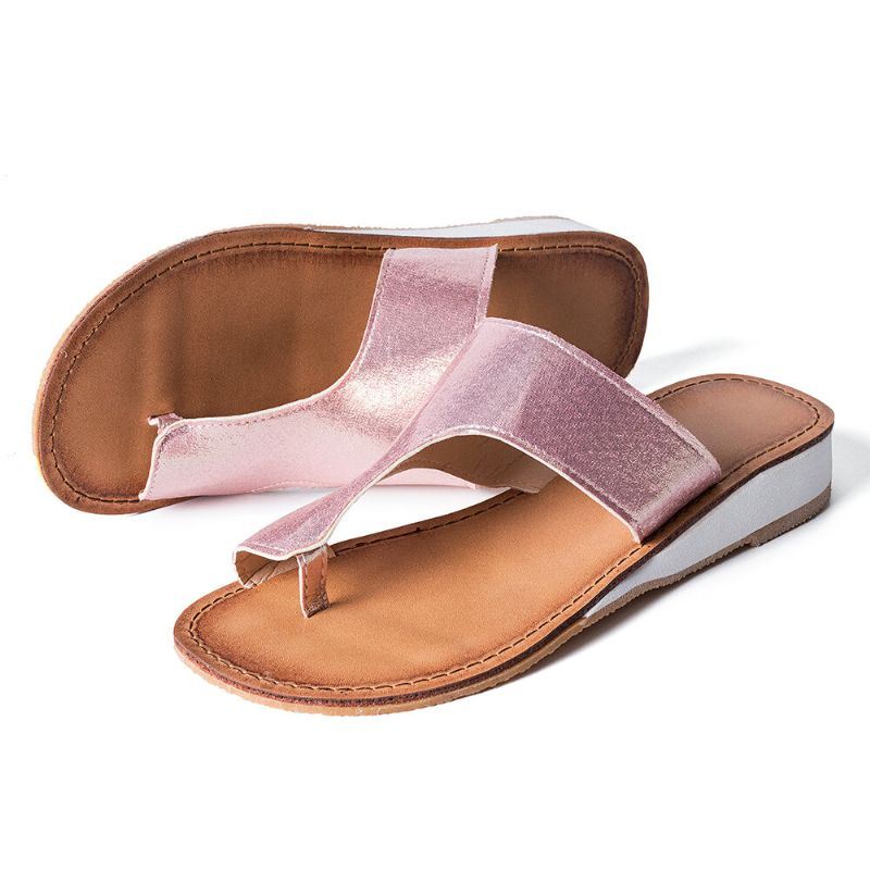 Dames Grote Maat Comfortabele Zachte Luipaard Clip Toe Platte Sandalen