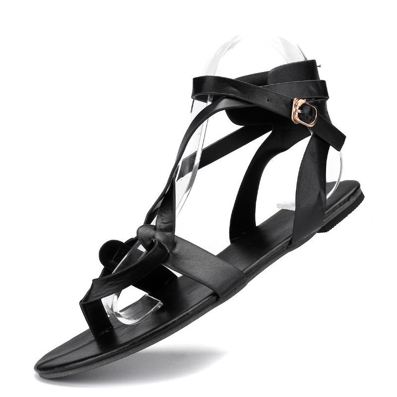 Dames Grote Maat Romeinse Enkel Cross Strap Casual Clip Teen Sandalen