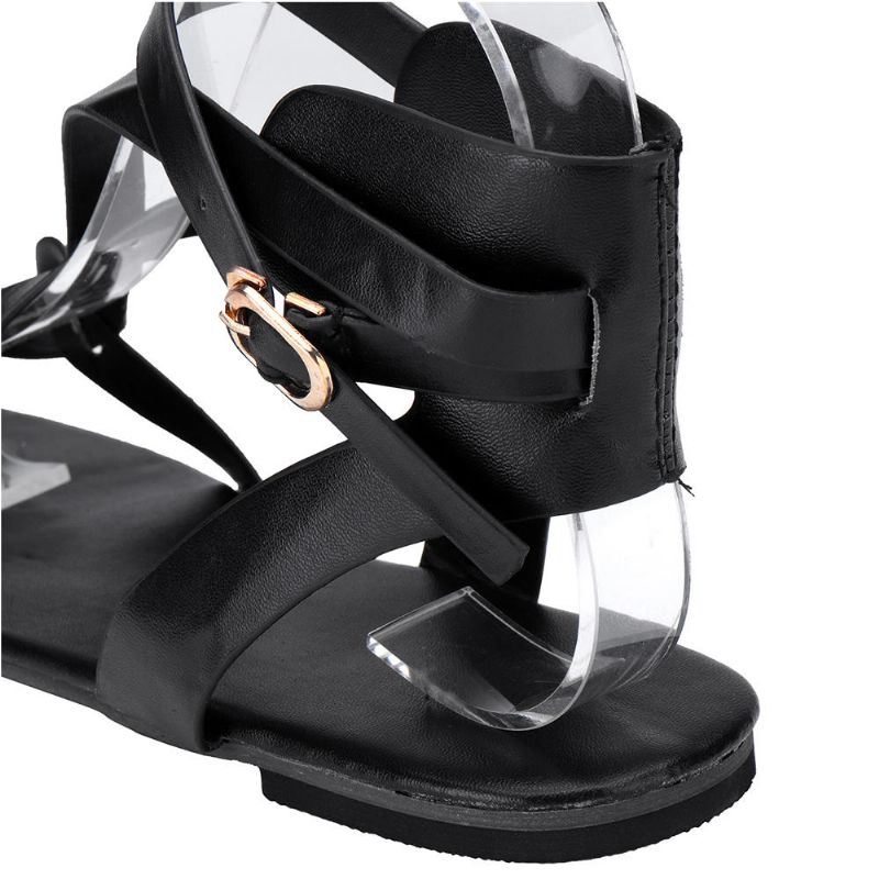 Dames Grote Maat Romeinse Enkel Cross Strap Casual Clip Teen Sandalen