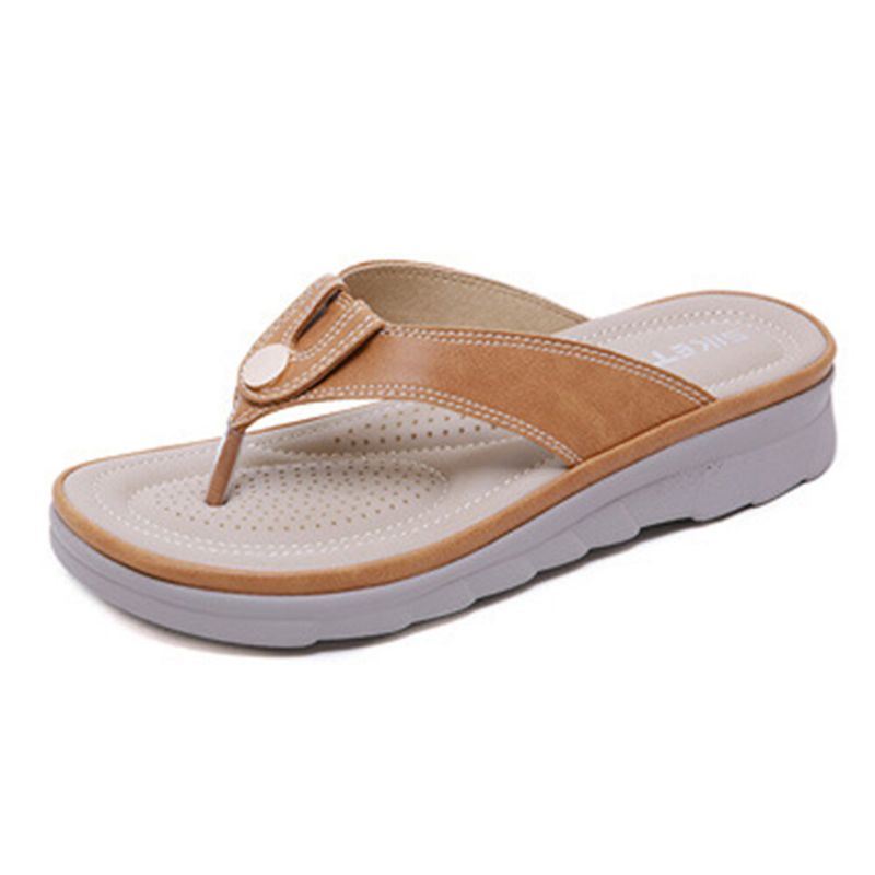 Dames Grote Maat Stiksels Slippers Strand Platte Casual Sandalen