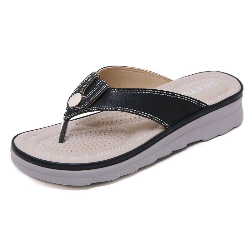 Dames Grote Maat Stiksels Slippers Strand Platte Casual Sandalen