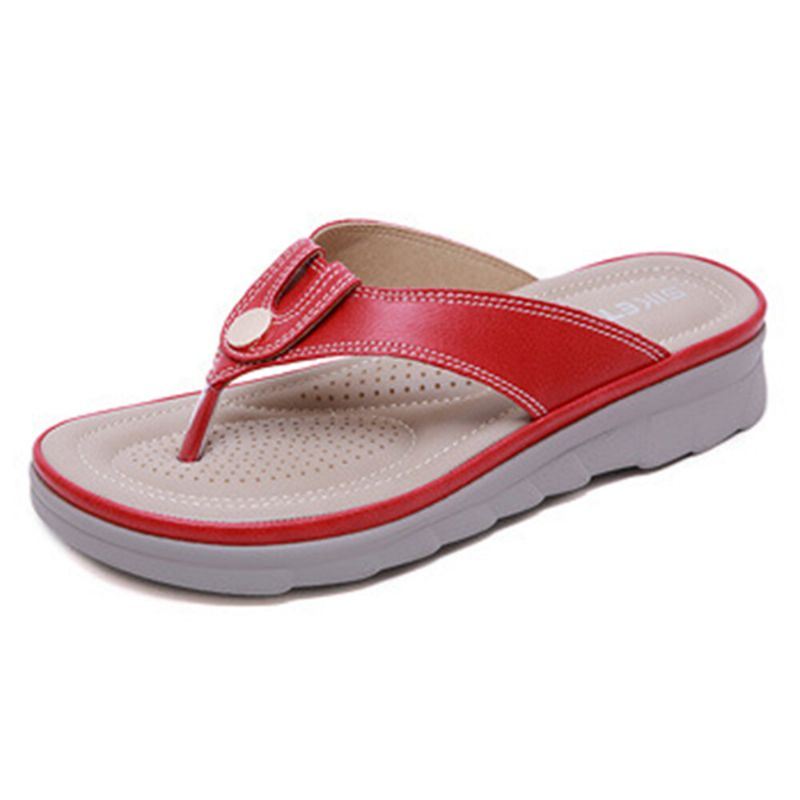 Dames Grote Maat Stiksels Slippers Strand Platte Casual Sandalen