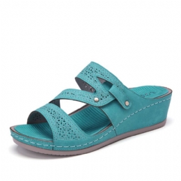 Dames Handgemaakte Stiksels Holle Casual Comfortabele Sandalen