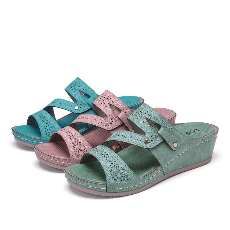 Dames Handgemaakte Stiksels Holle Casual Comfortabele Sandalen