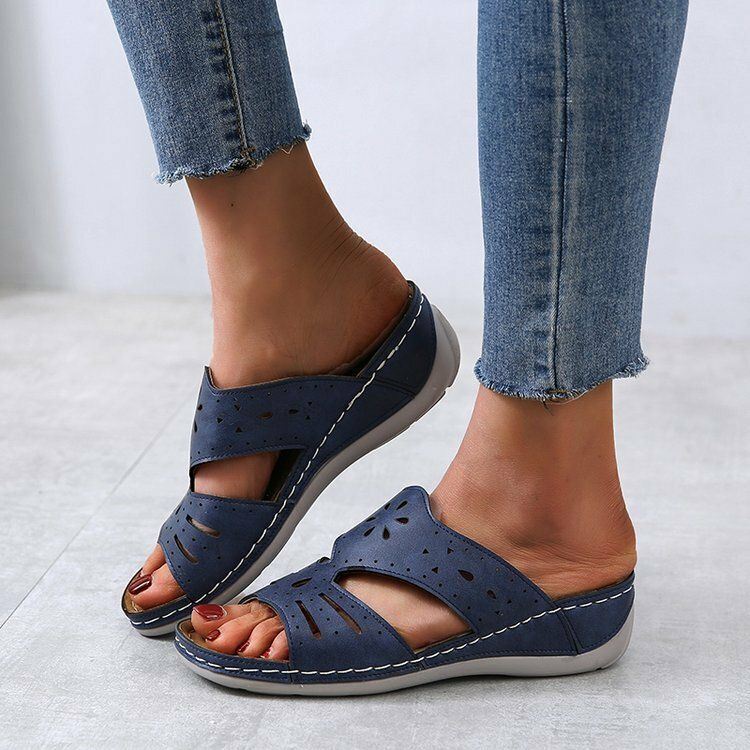 Dames Hollow Comfy Non-slip Casual Slip On Wedges Sandalen